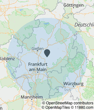 Kartendarstellung des Servicegebiets von EnergieSpektrum Hessen