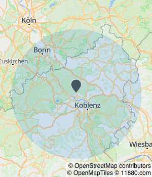 Kartendarstellung des Servicegebiets von JD Wärmetechnik