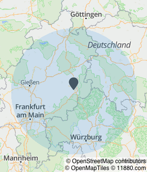 Kartendarstellung des Servicegebiets von H. Herber Gerüstbau