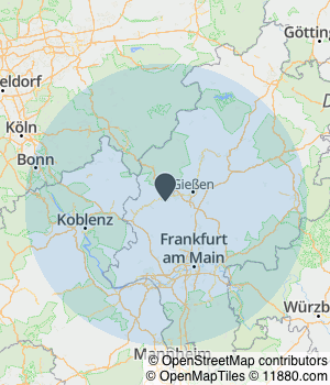 Kartendarstellung des Servicegebiets von Christoph Tenne Versicherungsbüro