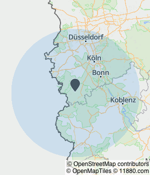 Servicegebiet von Eifel Cleaning Service Kartendarstellung des Servicegebiets von Eifel Cleaning Service