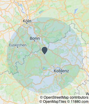 Kartendarstellung des Servicegebiets von Steuerberater Andreas Mönig