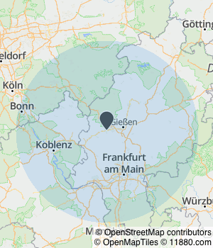 Kartendarstellung des Servicegebiets von Cristal Cleaning by Günes