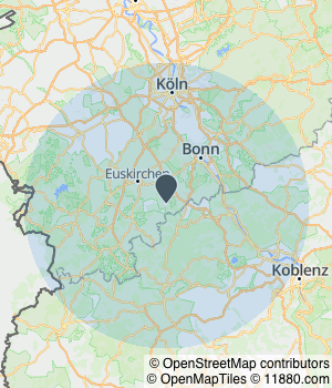 Kartendarstellung des Servicegebiets von LK Planung & Bau GmbH