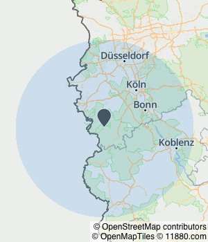 Kartendarstellung des Servicegebiets von Energieberatung Murk UG (haftungsbeschränkt)