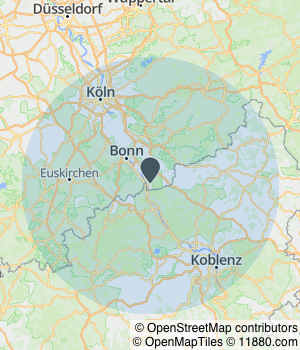 Kartendarstellung des Servicegebiets von Golic Entrümpelung