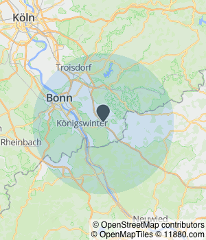 Kartendarstellung des Servicegebiets von Erba & Leonhardt Autoservice