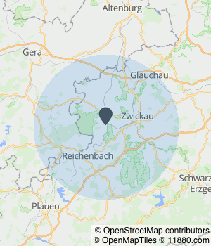 Kartendarstellung des Servicegebiets von Reinigung Nagel