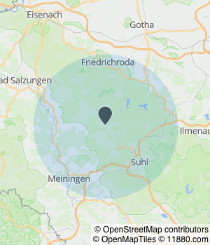 Kartendarstellung des Servicegebiets von Harald Schwäblein - HEIM & HAUS