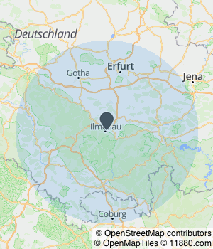 Kartendarstellung des Servicegebiets von Dalloul Gebäudeservice