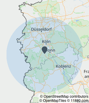 Kartendarstellung des Servicegebiets von Grisha-Bau