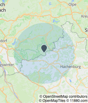 Kartendarstellung des Servicegebiets von dajommerhin_gartenbau