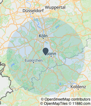 Kartendarstellung des Servicegebiets von Moimex Reinigung