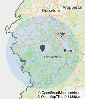 Kartendarstellung des Servicegebiets von Metall- und Elementebau Nelleßen