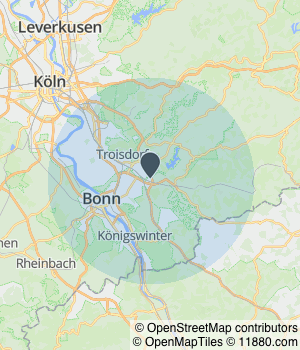 Kartendarstellung des Servicegebiets von Sari Taheri Friseur