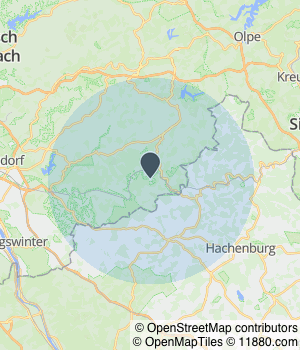 Kartendarstellung des Servicegebiets von Jan Zerbin Garten und Landschaftsbau
