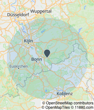 Kartendarstellung des Servicegebiets von Install-now GmbH