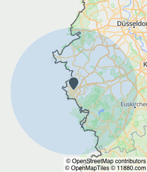 Kartendarstellung des Servicegebiets von heatly UG (haftungsbeschränkt)
