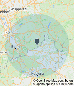 Kartendarstellung des Servicegebiets von Söntgerath Metalldesign