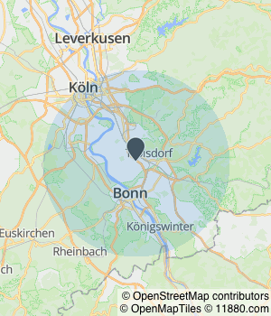 Kartendarstellung des Servicegebiets von Zancare Intensivpflege GmbH