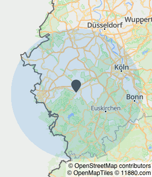 Kartendarstellung des Servicegebiets von BAUTENSCHUTZ-NRW LAND