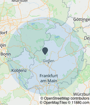 Kartendarstellung des Servicegebiets von Grün und Grund