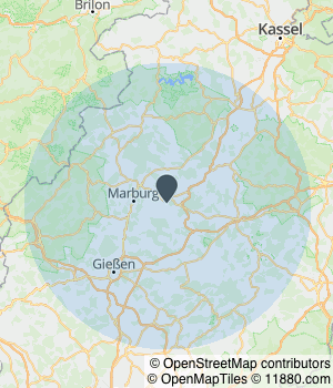 Kartendarstellung des Servicegebiets von Ruhl Gerüstbau