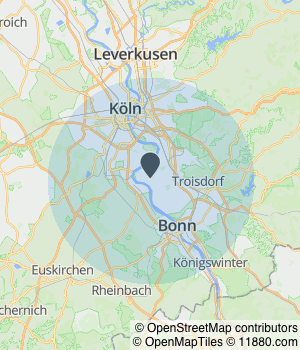 Kartendarstellung des Servicegebiets von Chiro for you