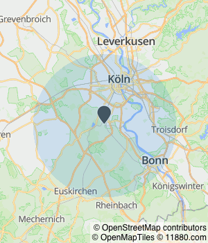 Kartendarstellung des Servicegebiets von Neuner Power Brühl