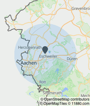 Kartendarstellung des Servicegebiets von BG Immobilien