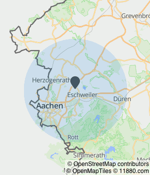 Kartendarstellung des Servicegebiets von LeerMacher Entrümpelungen