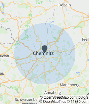 Kartendarstellung des Servicegebiets von Zahnarztpraxis Udo Künzl