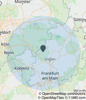 Kartendarstellung des Servicegebiets von TriNufa