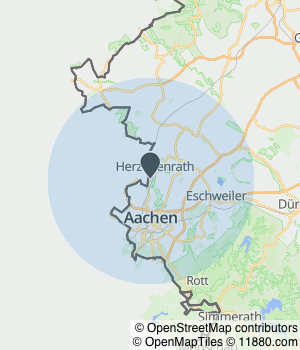 Kartendarstellung des Servicegebiets von Nobis Malermeister