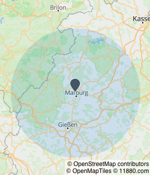 Kartendarstellung des Servicegebiets von Aktiv Car