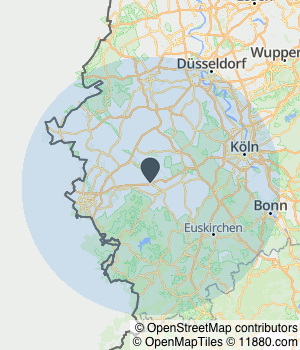 Kartendarstellung des Servicegebiets von Royal Clean Gebäudereinigung & Service