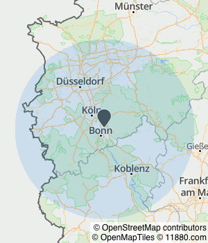 Kartendarstellung des Servicegebiets von OLAG Gebäudeservice GmbH