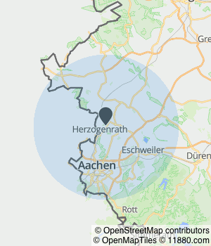 Kartendarstellung des Servicegebiets von HAUSWERK AC