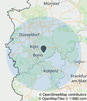 Kartendarstellung des Servicegebiets von Montageservice Lukas Lübbecke