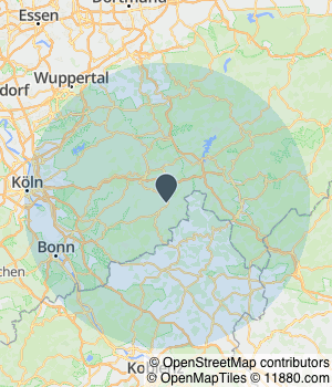 Kartendarstellung des Servicegebiets von Michael Seibt Metallbau