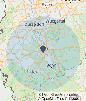 Kartendarstellung des Servicegebiets von Podologische Praxis Ayhan