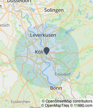 Kartendarstellung des Servicegebiets von Calik Schlüsseldienst