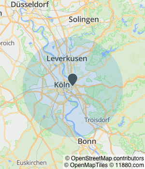 Kartendarstellung des Servicegebiets von Rodarius GmbH