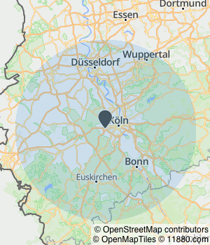Kartendarstellung des Servicegebiets von Kurier Köln
