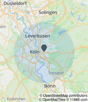 Kartendarstellung des Servicegebiets von Restaurant & Partyservice Fuchs    Günter Fuchs