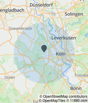 Kartendarstellung des Servicegebiets von Glücksbringer Die Alltagshelfer Gabriele Heike Brandt