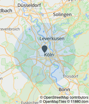 Kartendarstellung des Servicegebiets von AXEL WOLF Busreisen