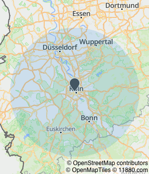 Kartendarstellung des Servicegebiets von Dr. OEBELS + partner
