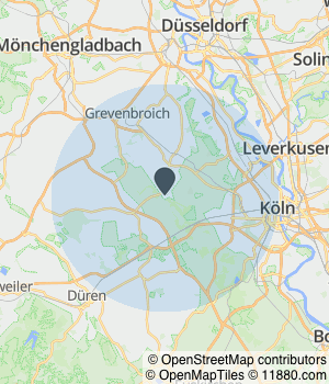 Kartendarstellung des Servicegebiets von Steuerbüro Dirk Potrafke