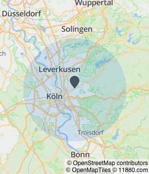 Kartendarstellung des Servicegebiets von Malermeisterbetrieb Paint Brothers
